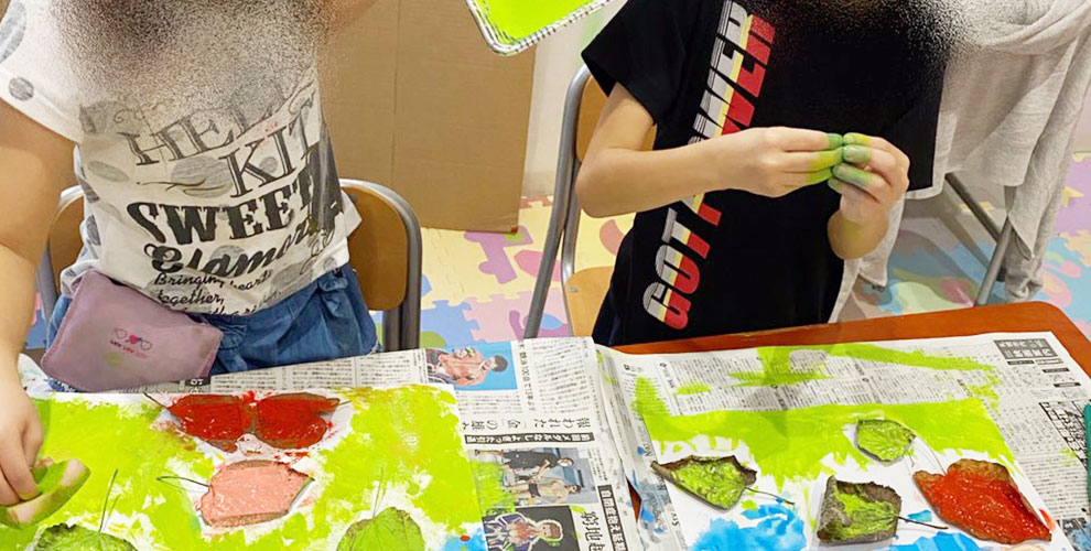 落ち葉を使った秋の工作2